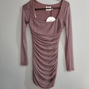 Princess Polly Tolmie Long‎ Sleeve Mini Dress Mauve Size 2 NWT